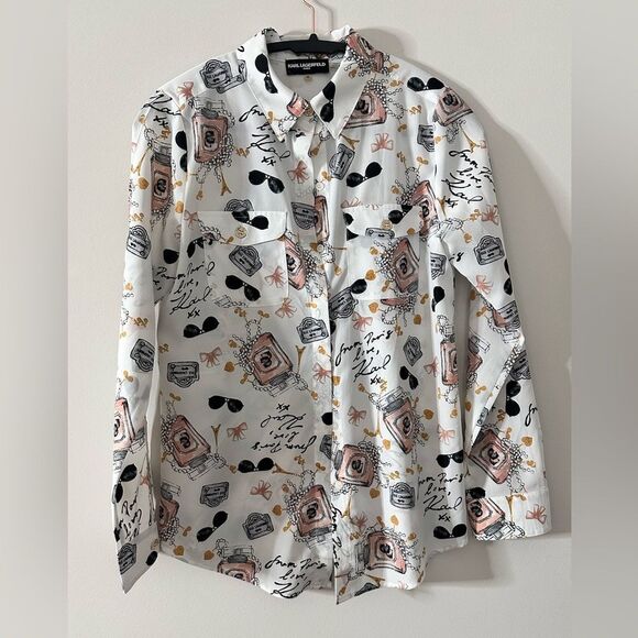 Karl Lagerfeld button down blouse - Picture 1 of 6